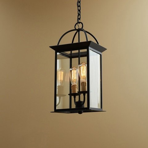 FAROL COLONIAL 26X56CM NEGRO 2 FOCOS